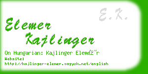 elemer kajlinger business card